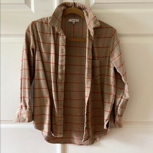 Madewell Tan and Orange Plaid Jacket